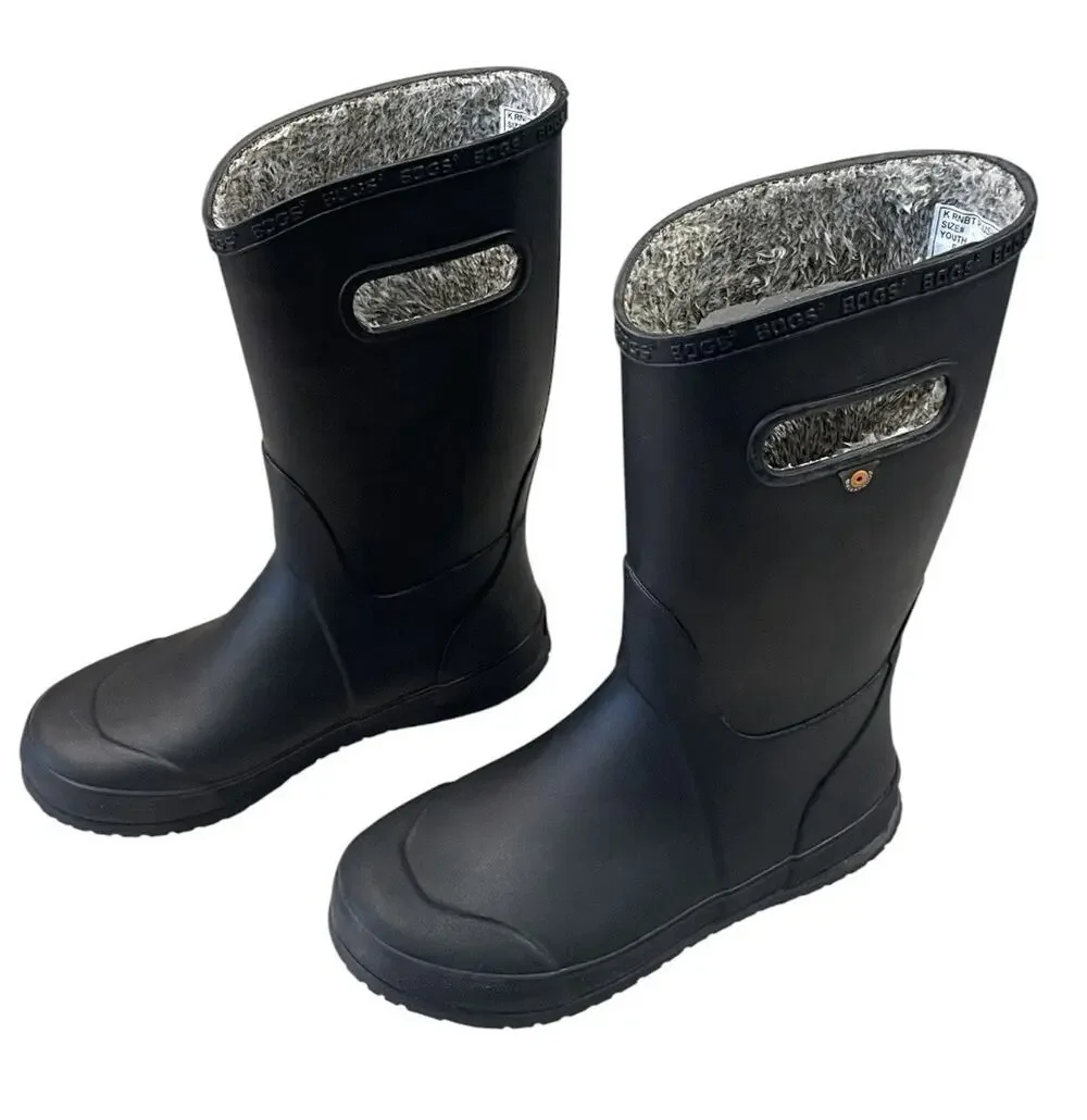 BOGS Kids/Children Rain Boots Plush Lined Black Waterproof Mid-Calf Youth Size 3